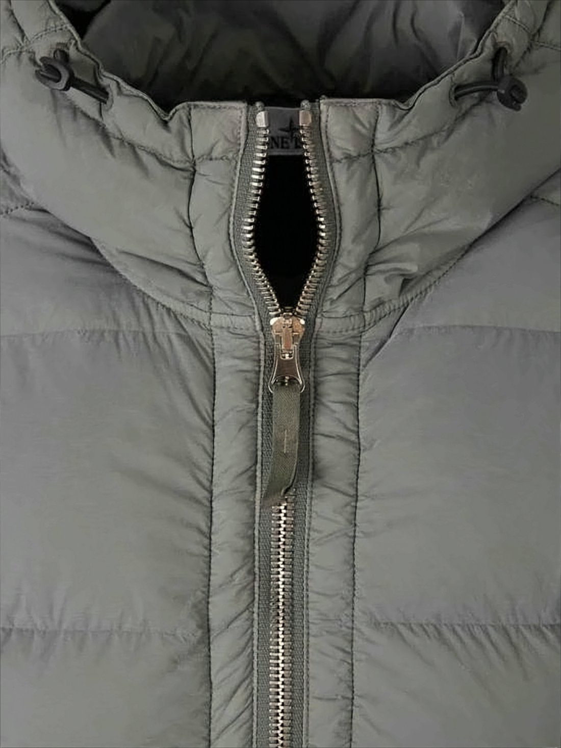 Quilted Grey Padded Jacket with Adjustable Hood