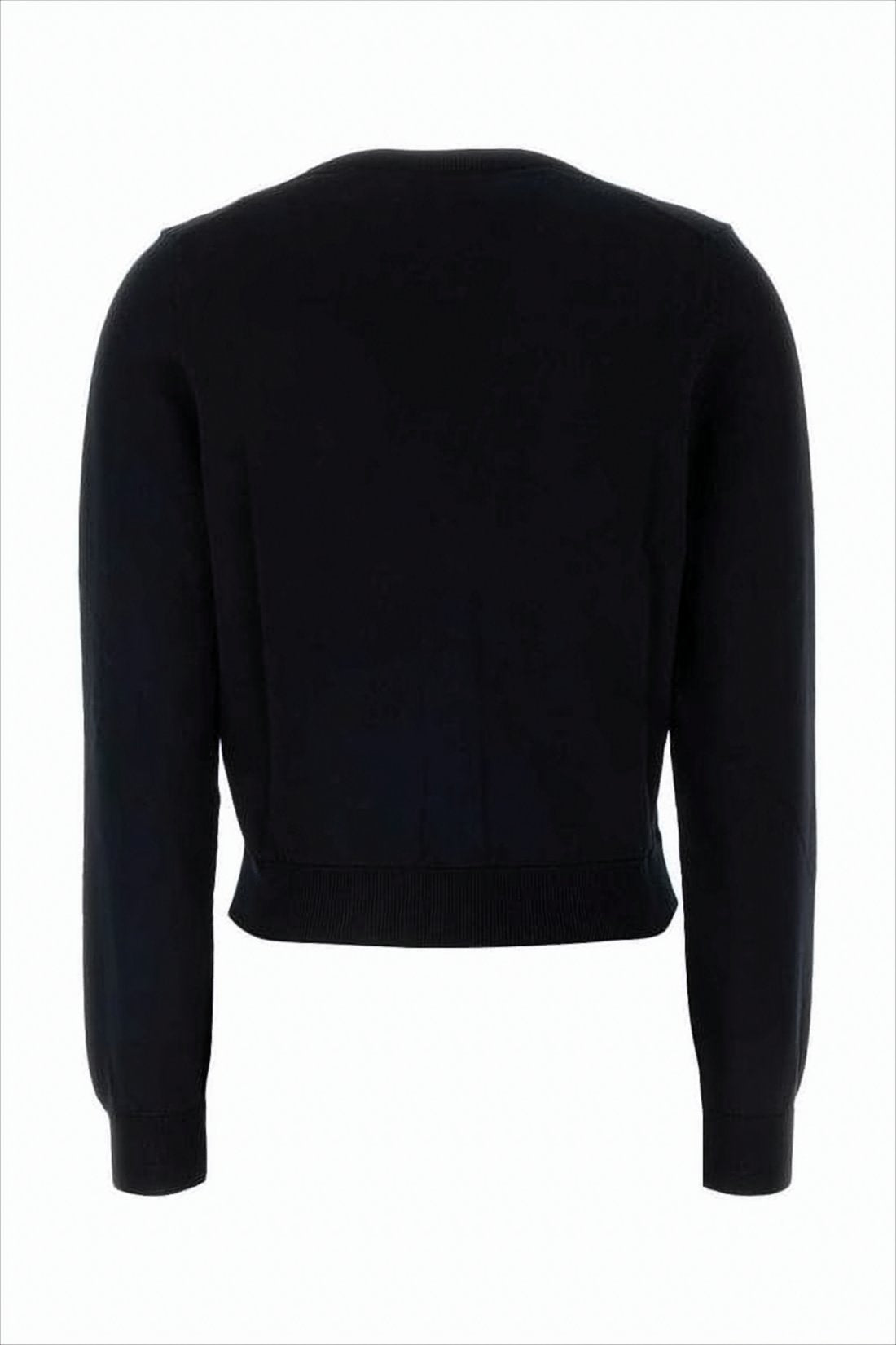 Cropped Black Cardigan with Deep V-Neckline