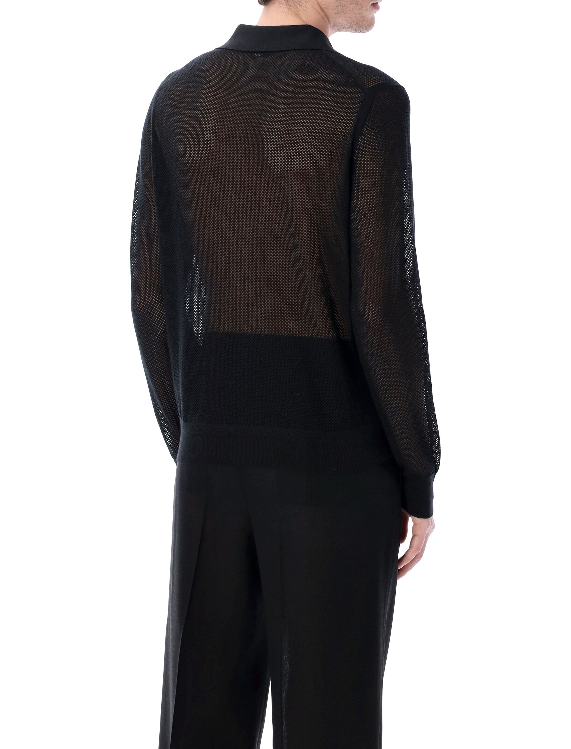 Cotton Silk Mesh Sweater