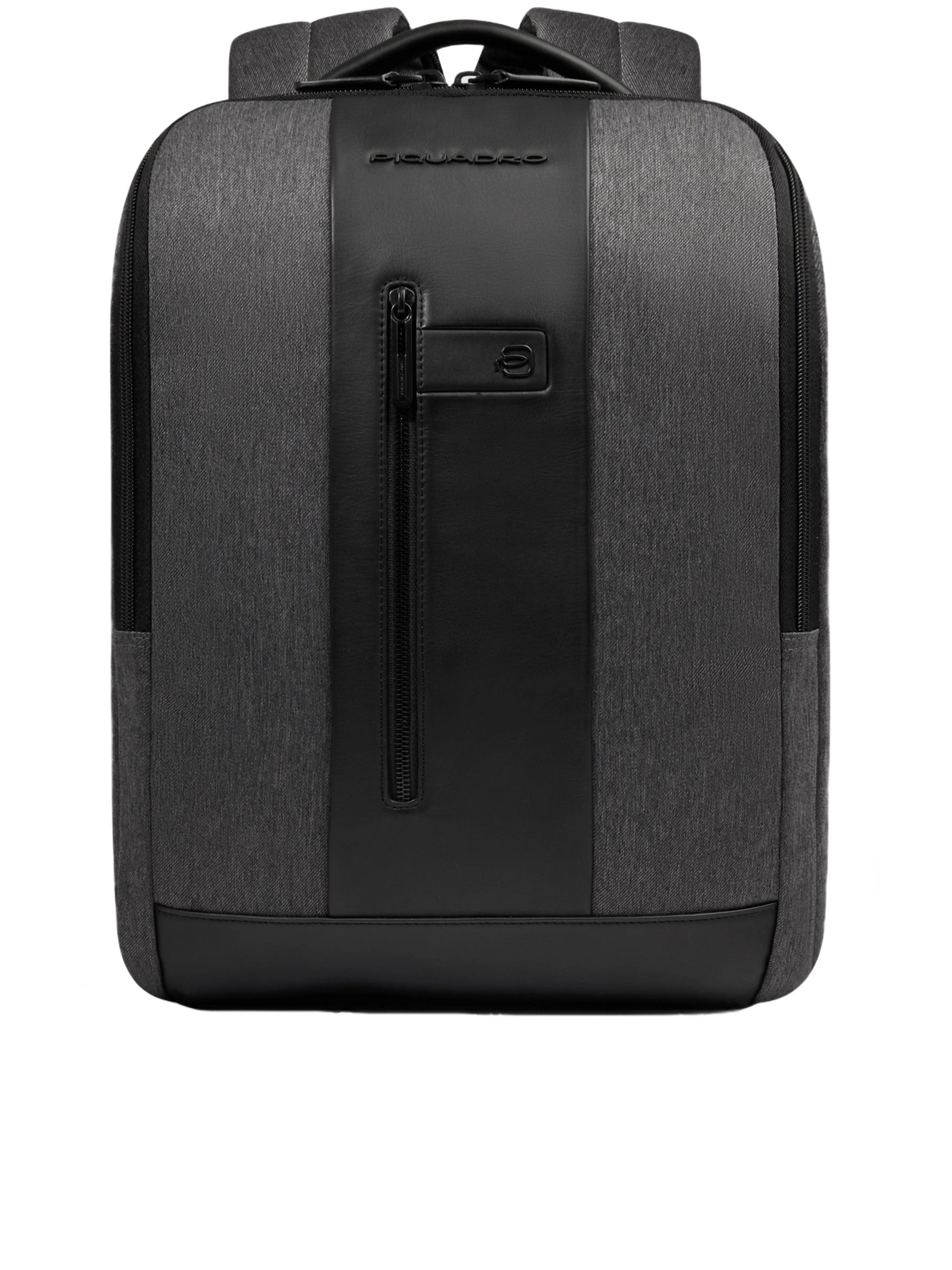 Dark Grey Zaino Structured Fabric/Leather Backpack