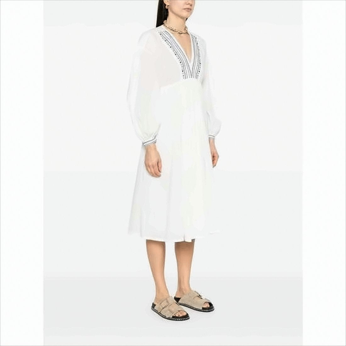 Flowing White Midi Dress