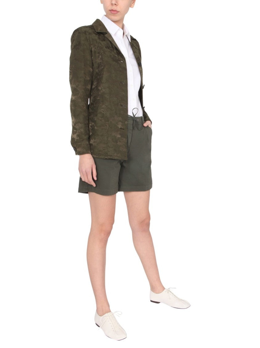 Green Camouflage Patterned Regular Fit Jacket