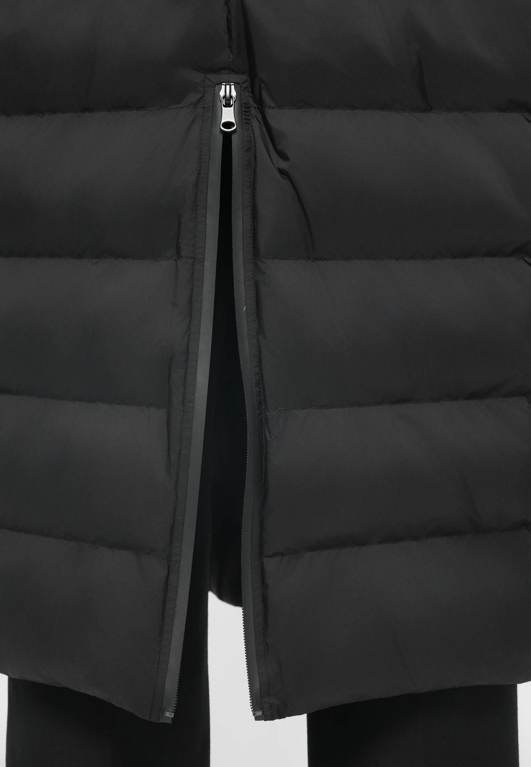 Quilted Down Coat With High Collar