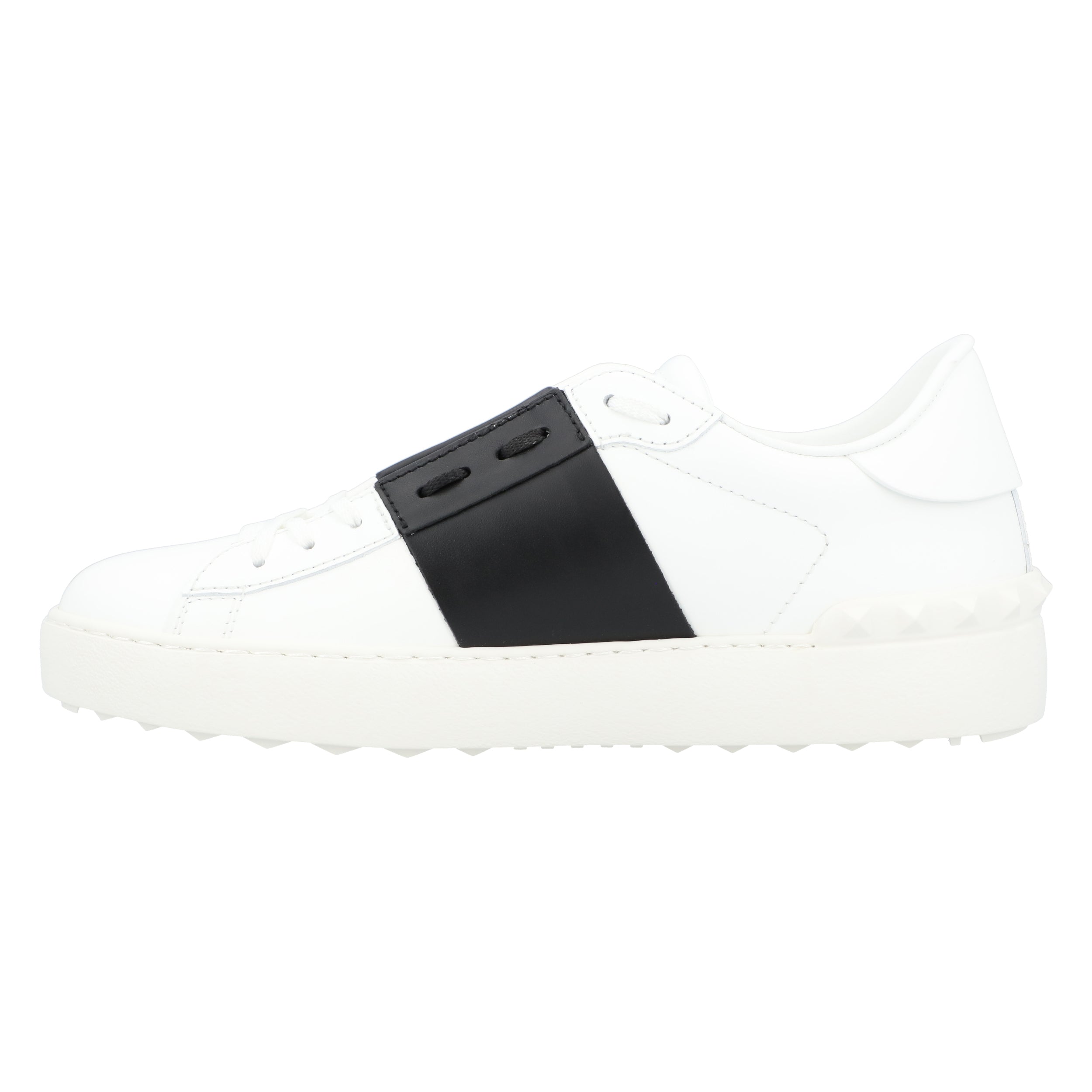 Calfskin Sneakers With Contrasting Bands And Rubber Studs