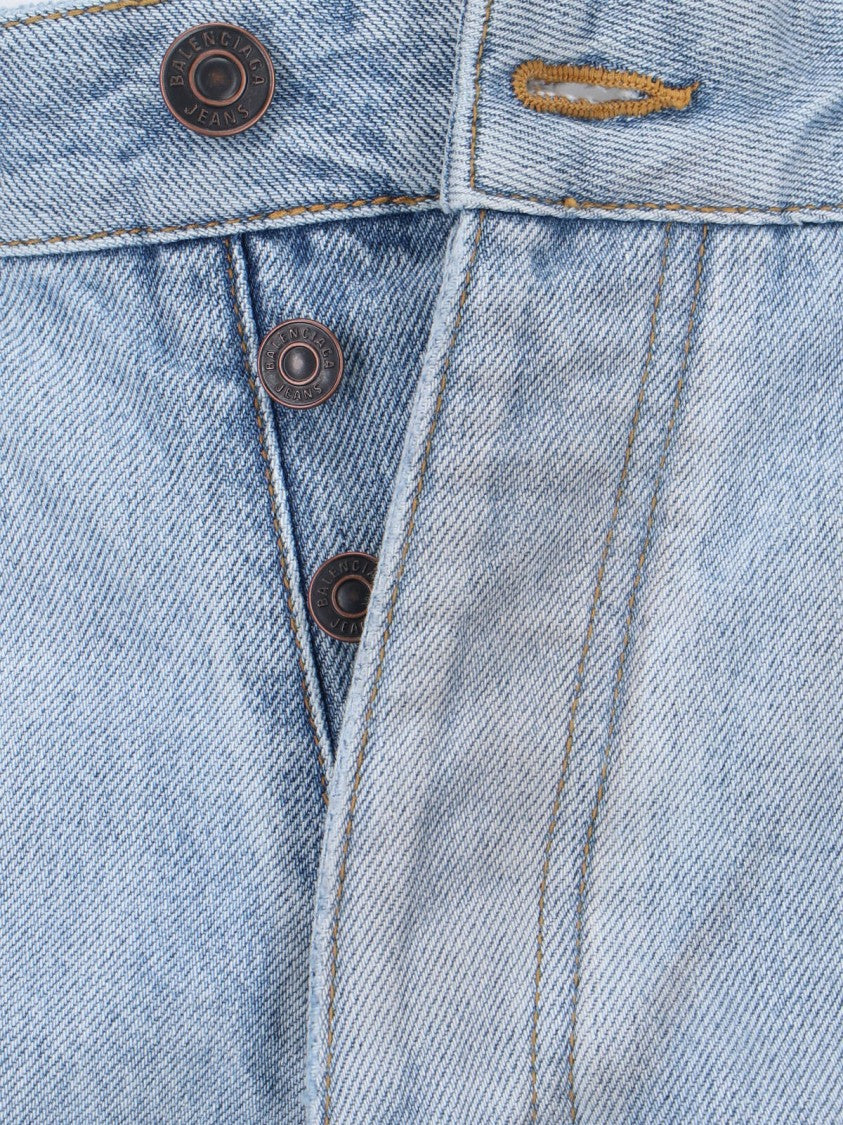 Deconstructed Light Blue Denim Jeans