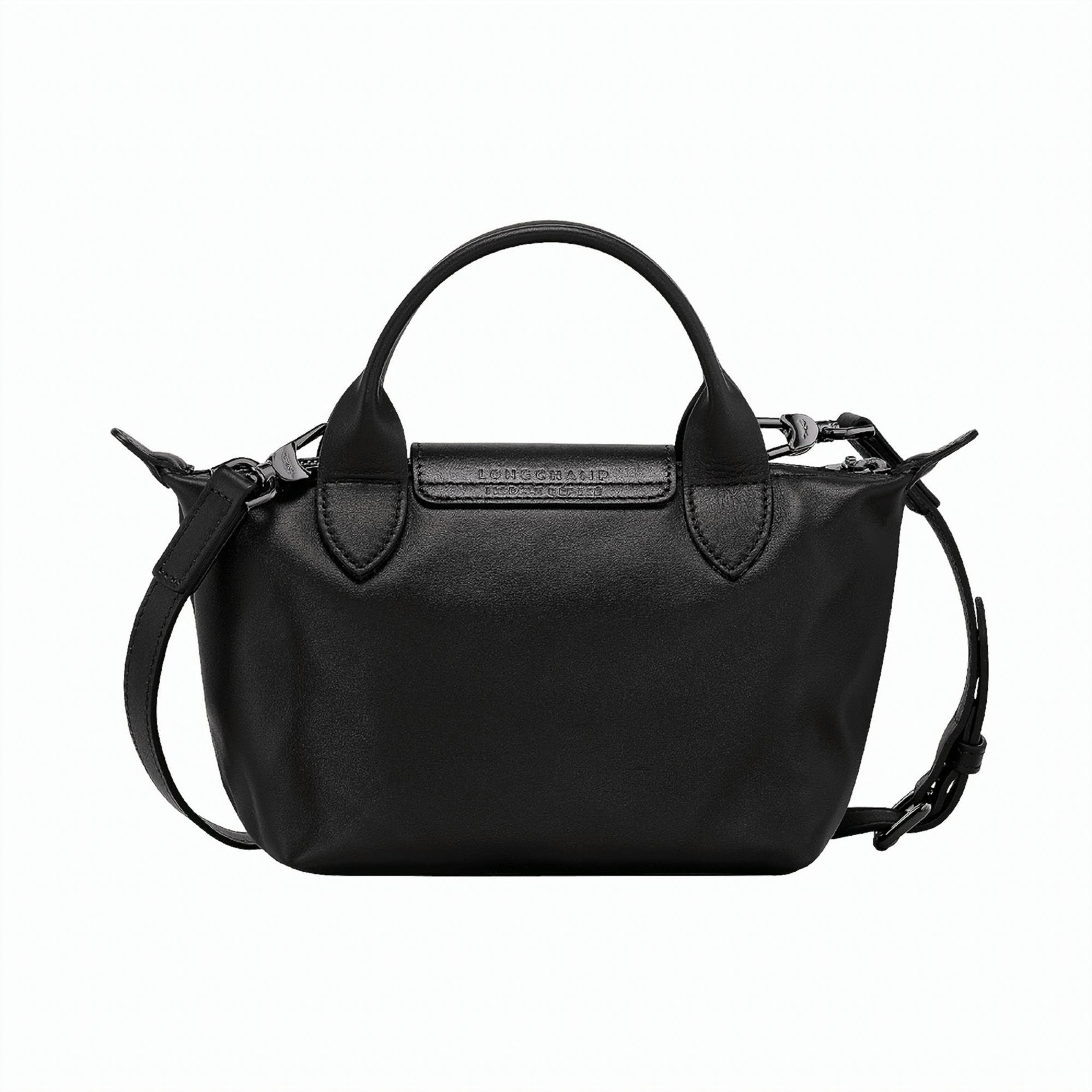 Structured Black Calf Leather Mini Handbag