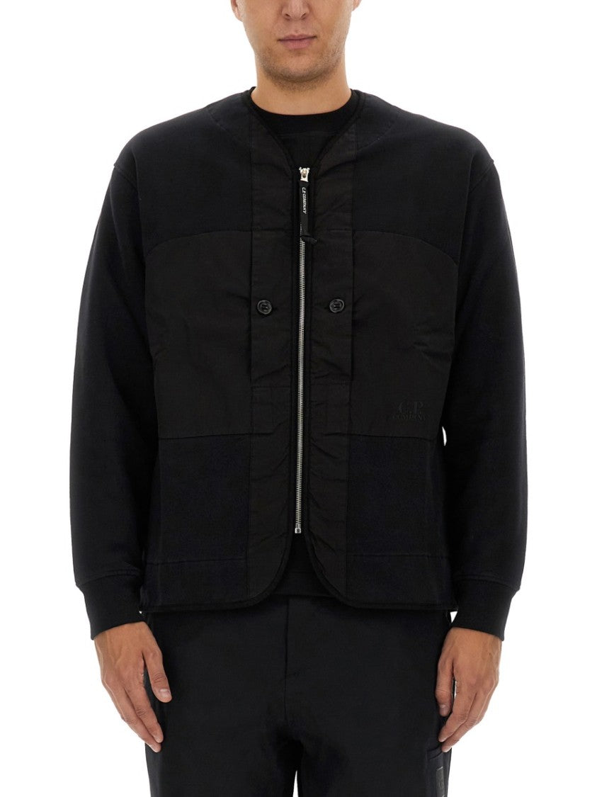 Buttoned Front Zip Sweatshirt