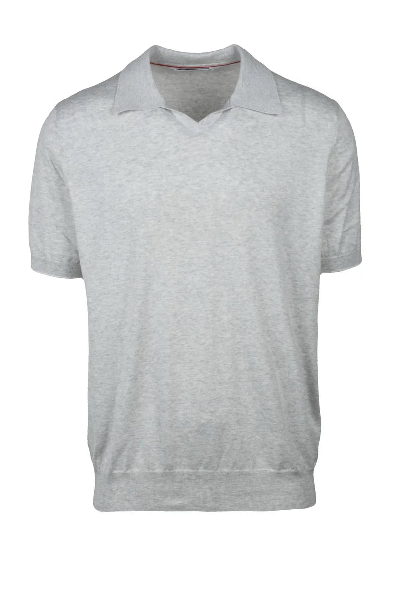 Knit Polo Shirt - Light Grey