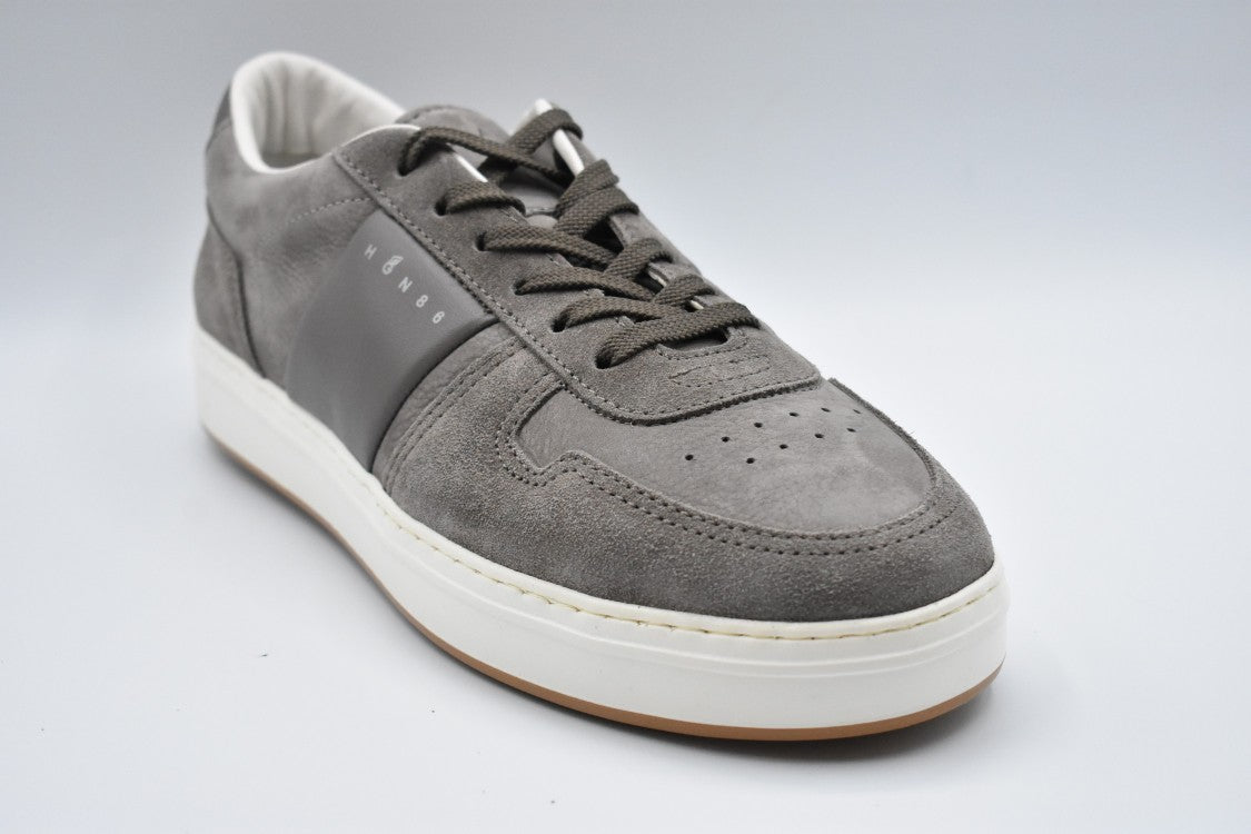 Dove Grey Smooth Textured Suede Laced Sneakers