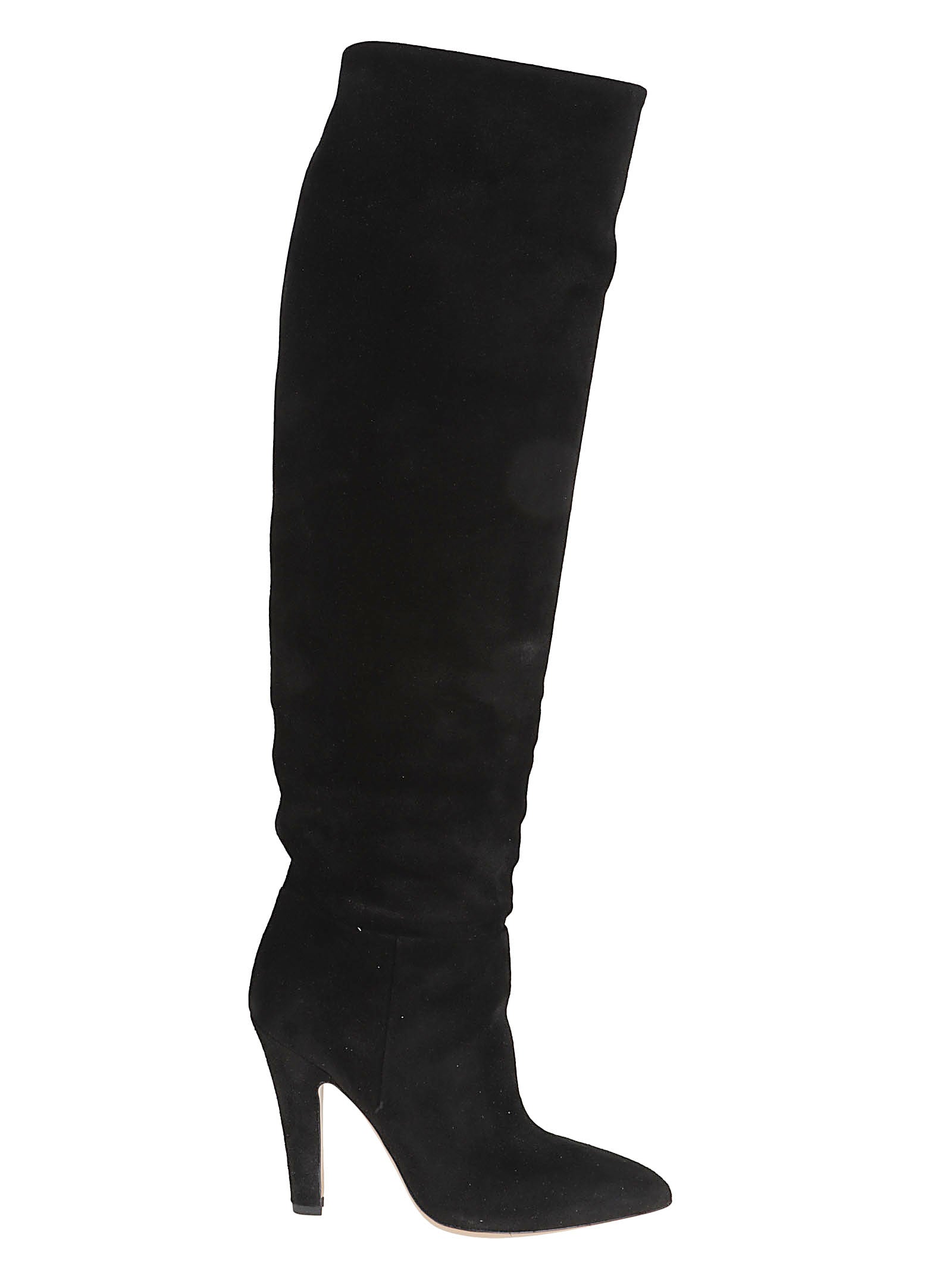 Pointed Toe Black Leather Ankle Boots