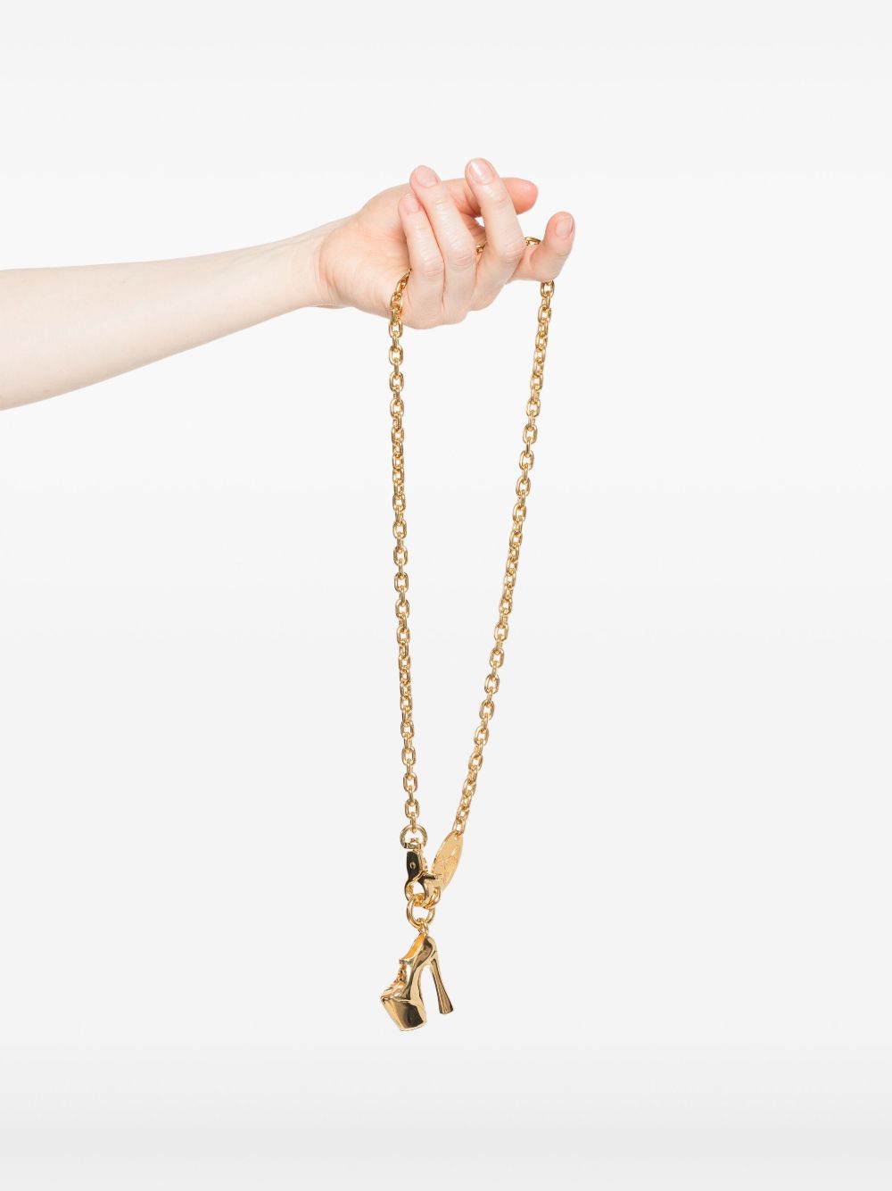 Gold-Tone Necklace with High-Heeled Shoe Pendant