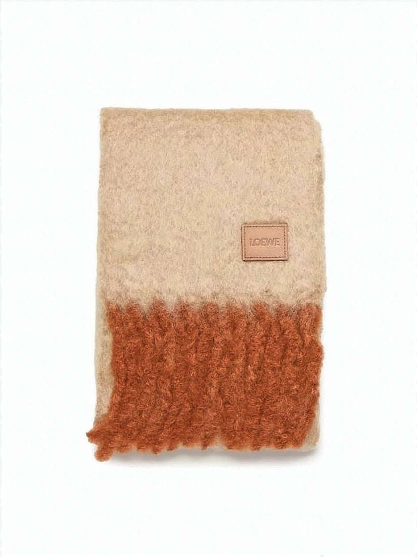 Textured Mohair And Wool Blend Scarf