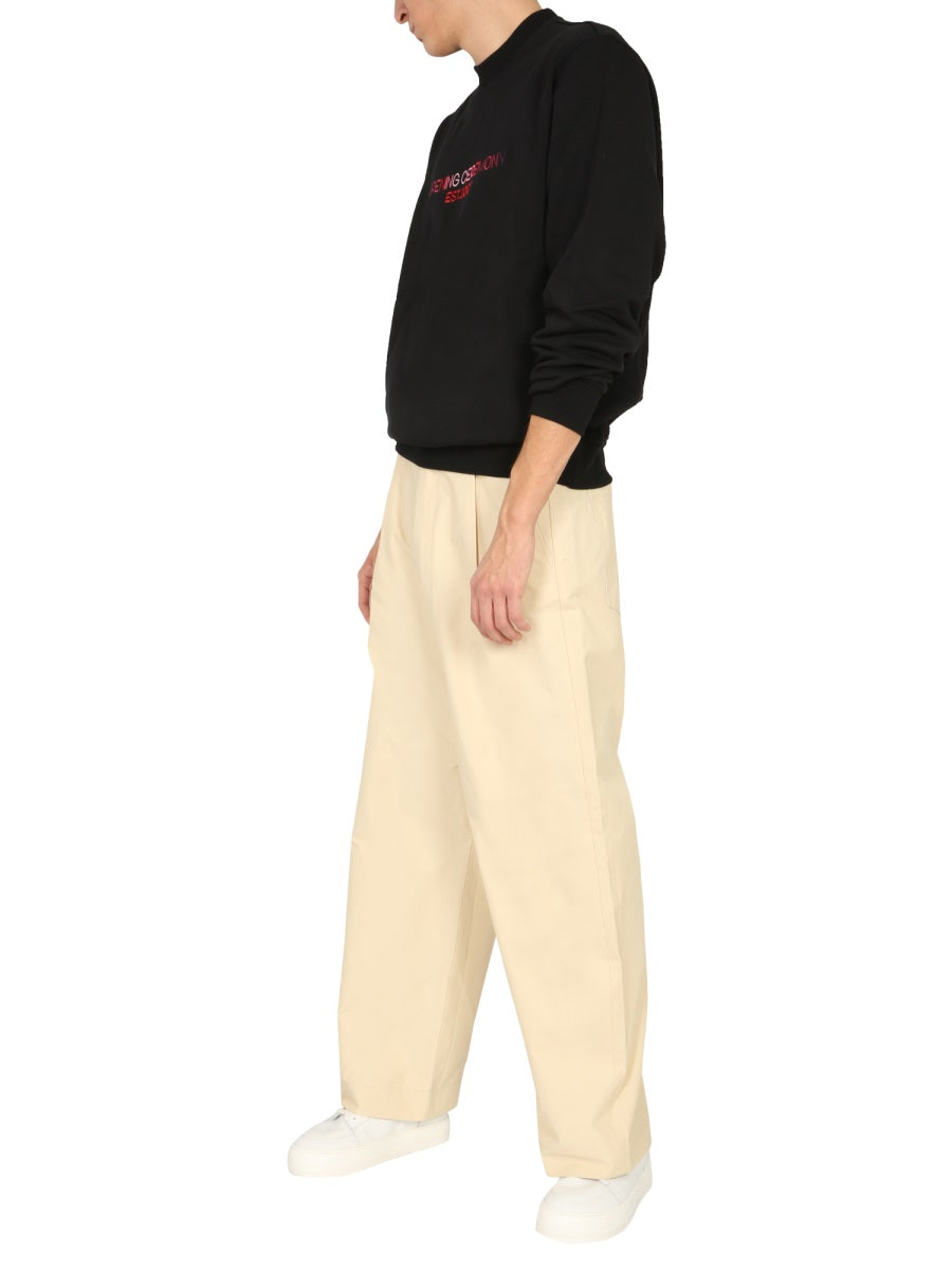 Crew Neck Sweatshirt With Embroidered Logo
