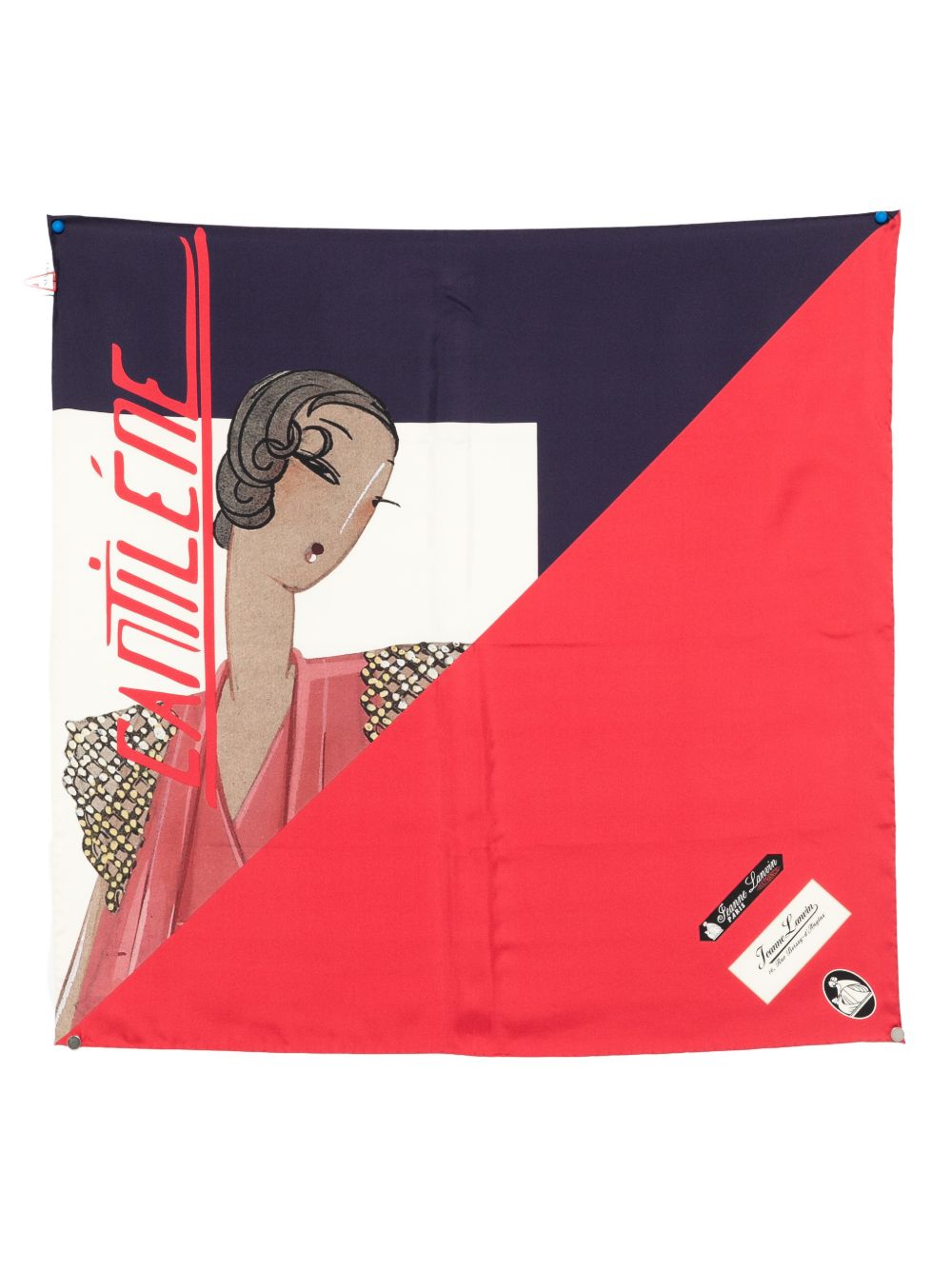 Square Silk Scarf With Bold Graphic Print