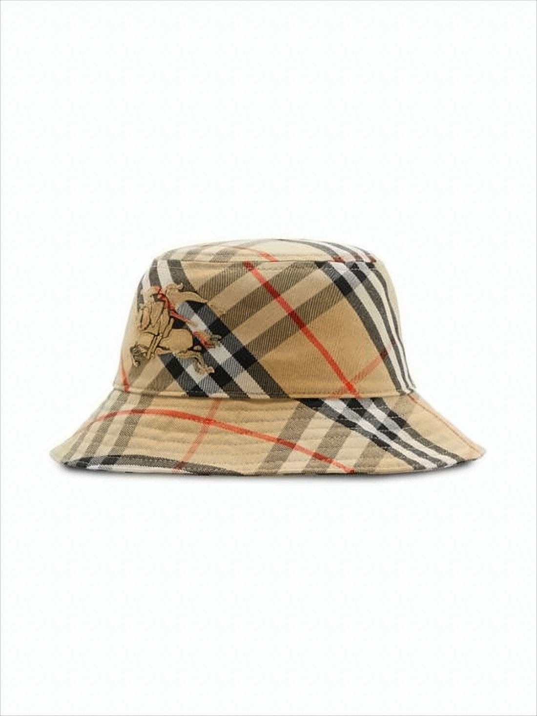Check Pattern Bucket Hat with Wide Brim