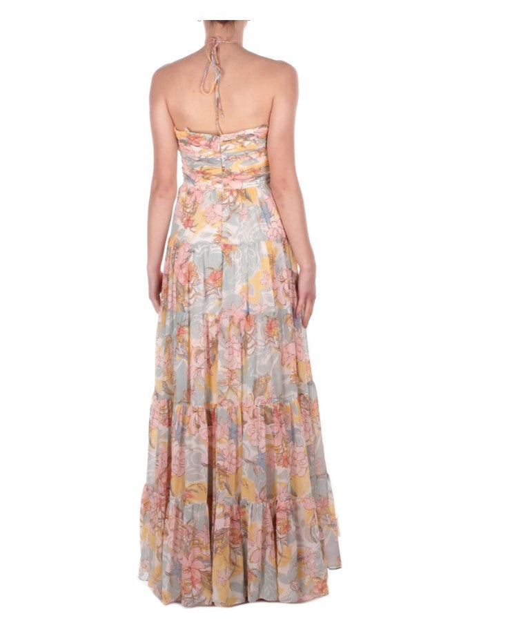 Fitted Flared Bustier Ruffled Dress