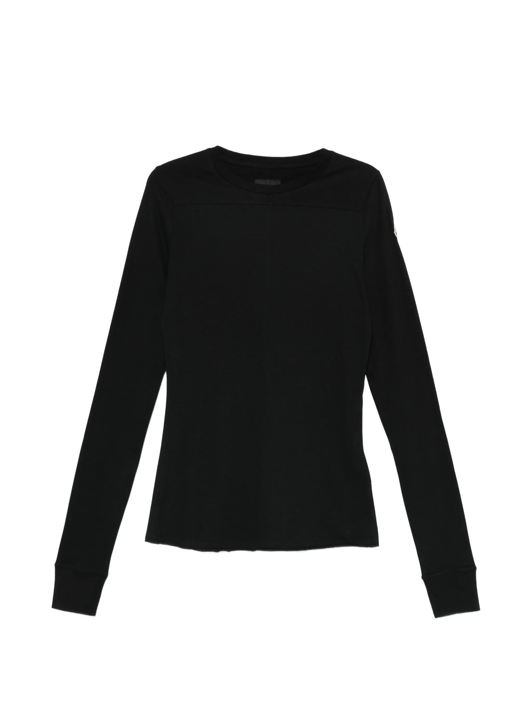 Black Knitted Long-Sleeve Cotton Top