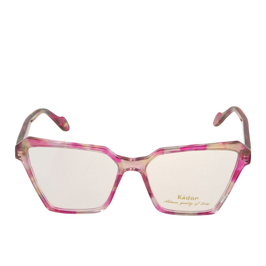 Vanessa Light Geometric Frame Eyeglasses in Translucent Pink