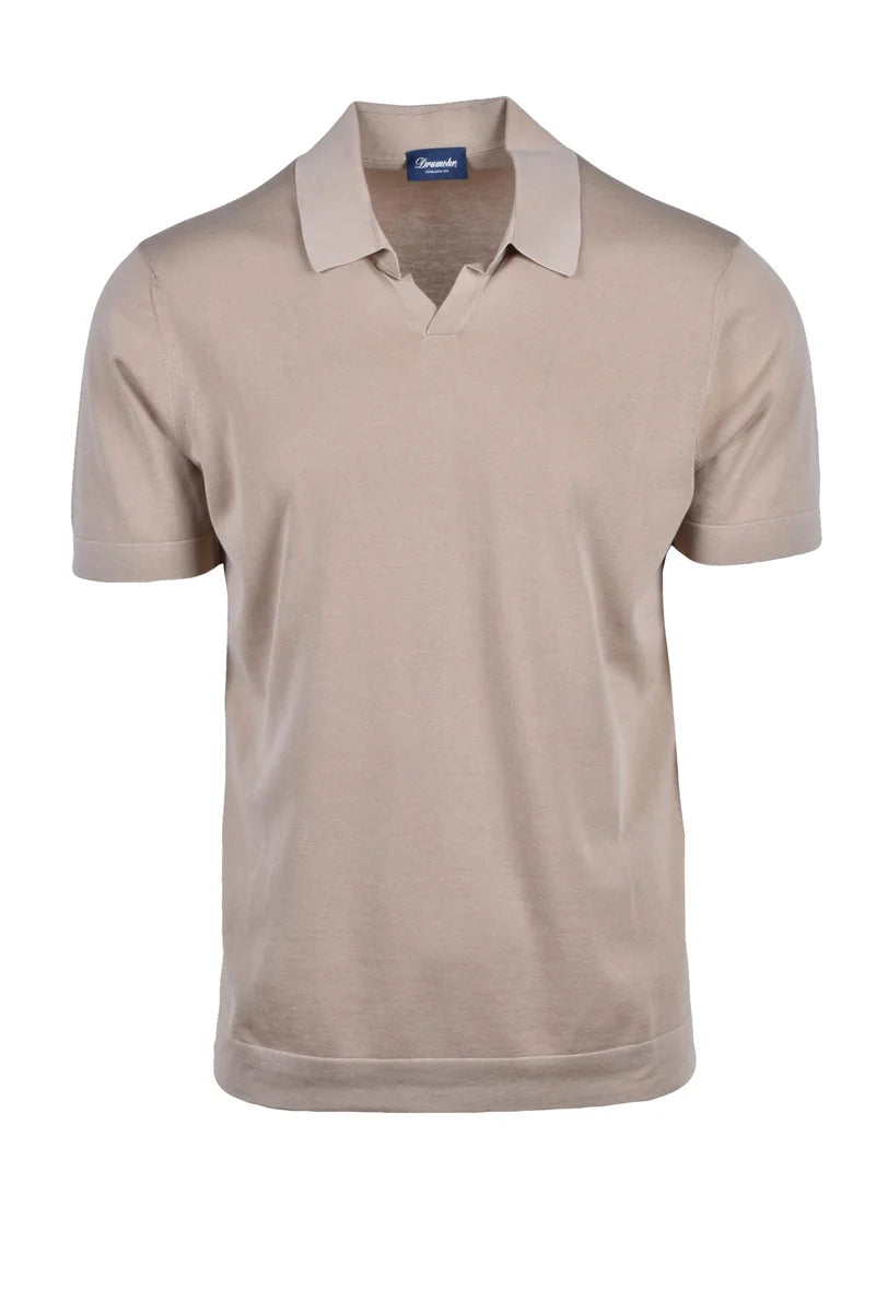 Cotton Knit Polo Shirt - Turquoise