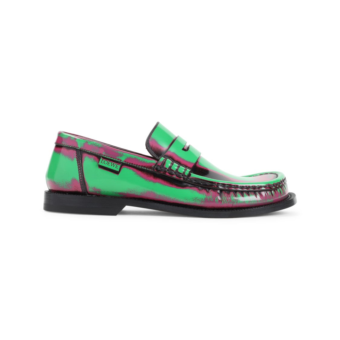 Multicolour Calf Leather Loafers With Decorative Strap
