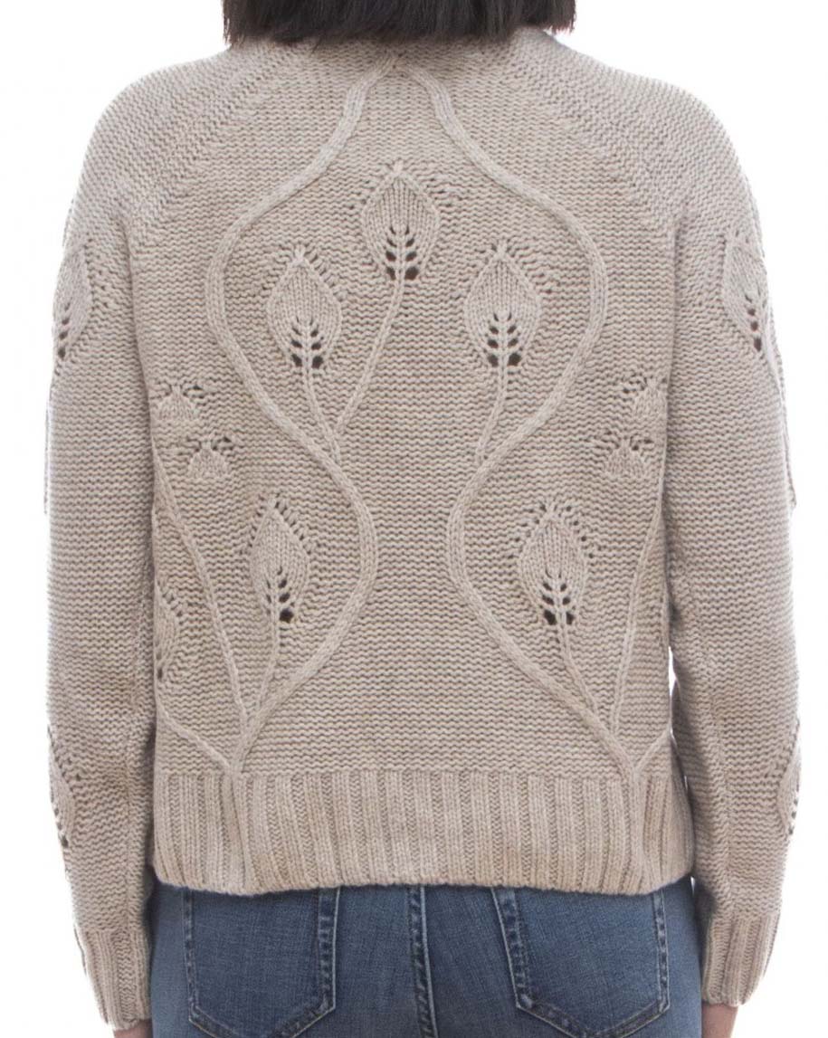 Textured Knitted Sweater with High Ribbed Turtleneck