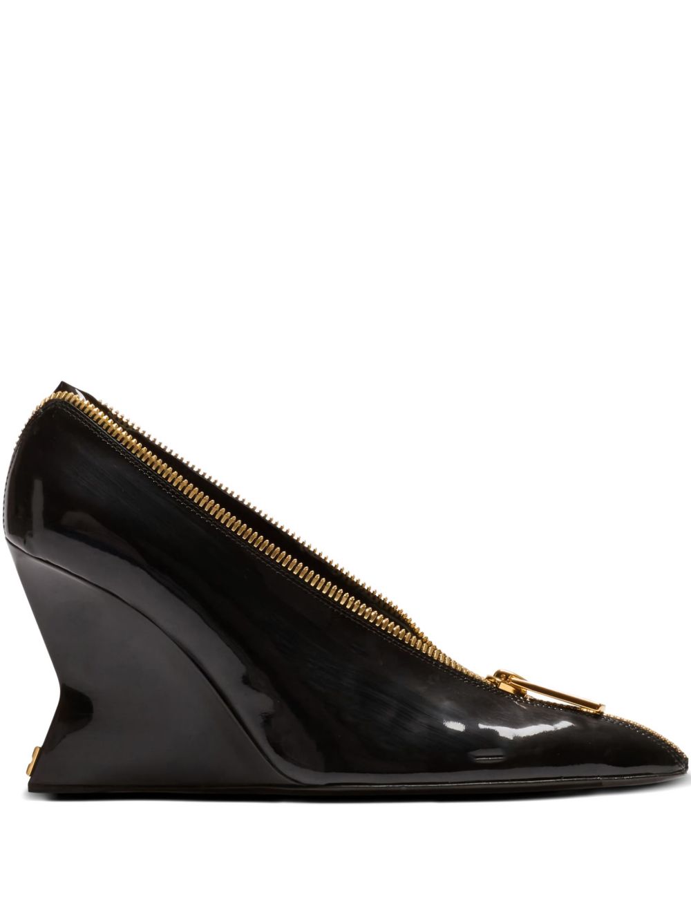 Pointed-Toe Heels with Sculptural Wedge
