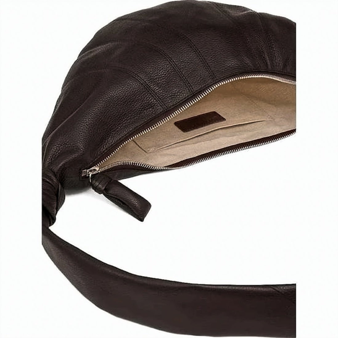 Black Soft Cowhide Leather Pleated Bag