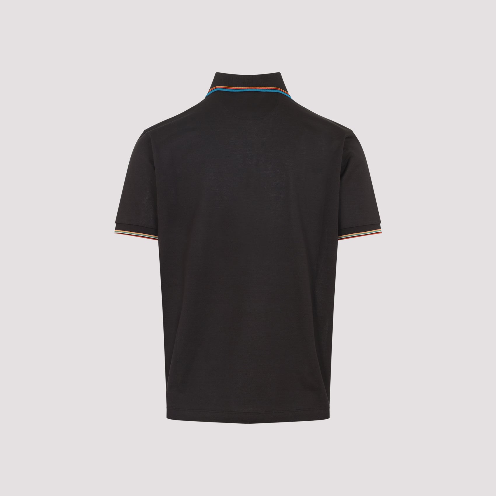 Short-Sleeve Polo Shirt With Colorful Striped Detailing