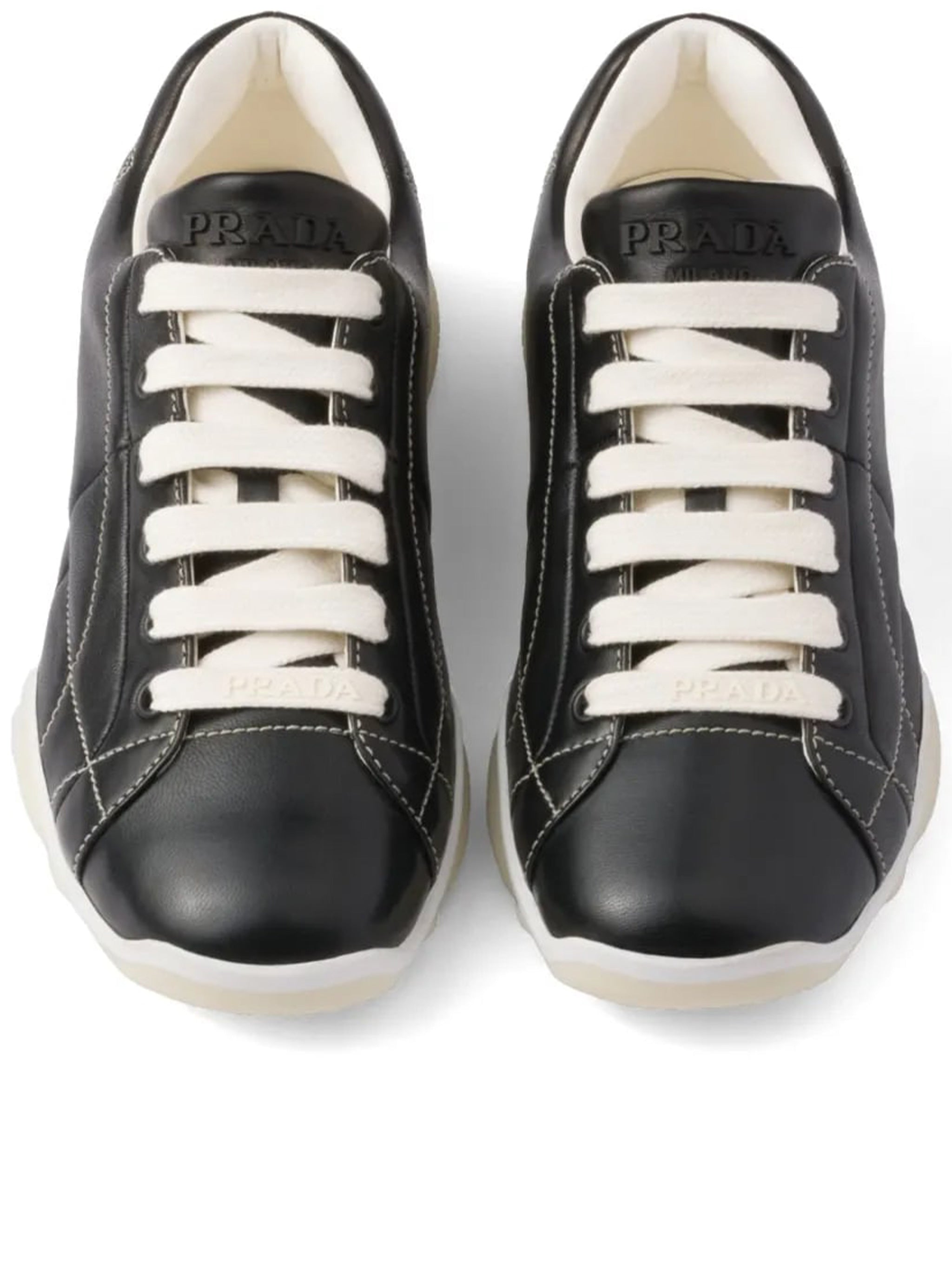 Spin Nappa Leather Geometric Sneakers