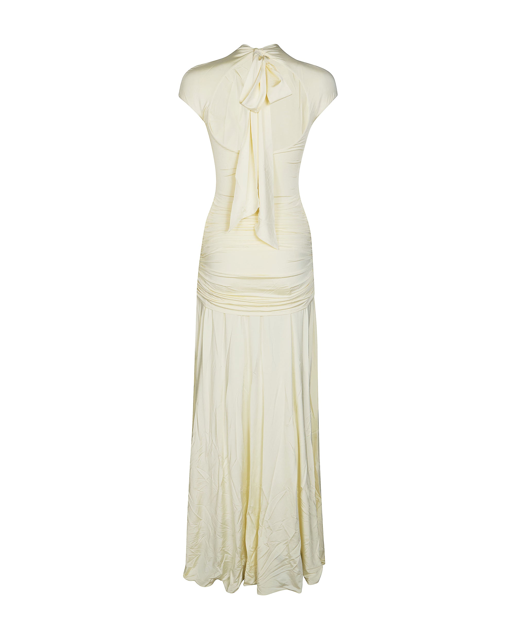 Draped Jersey Yellow Dress