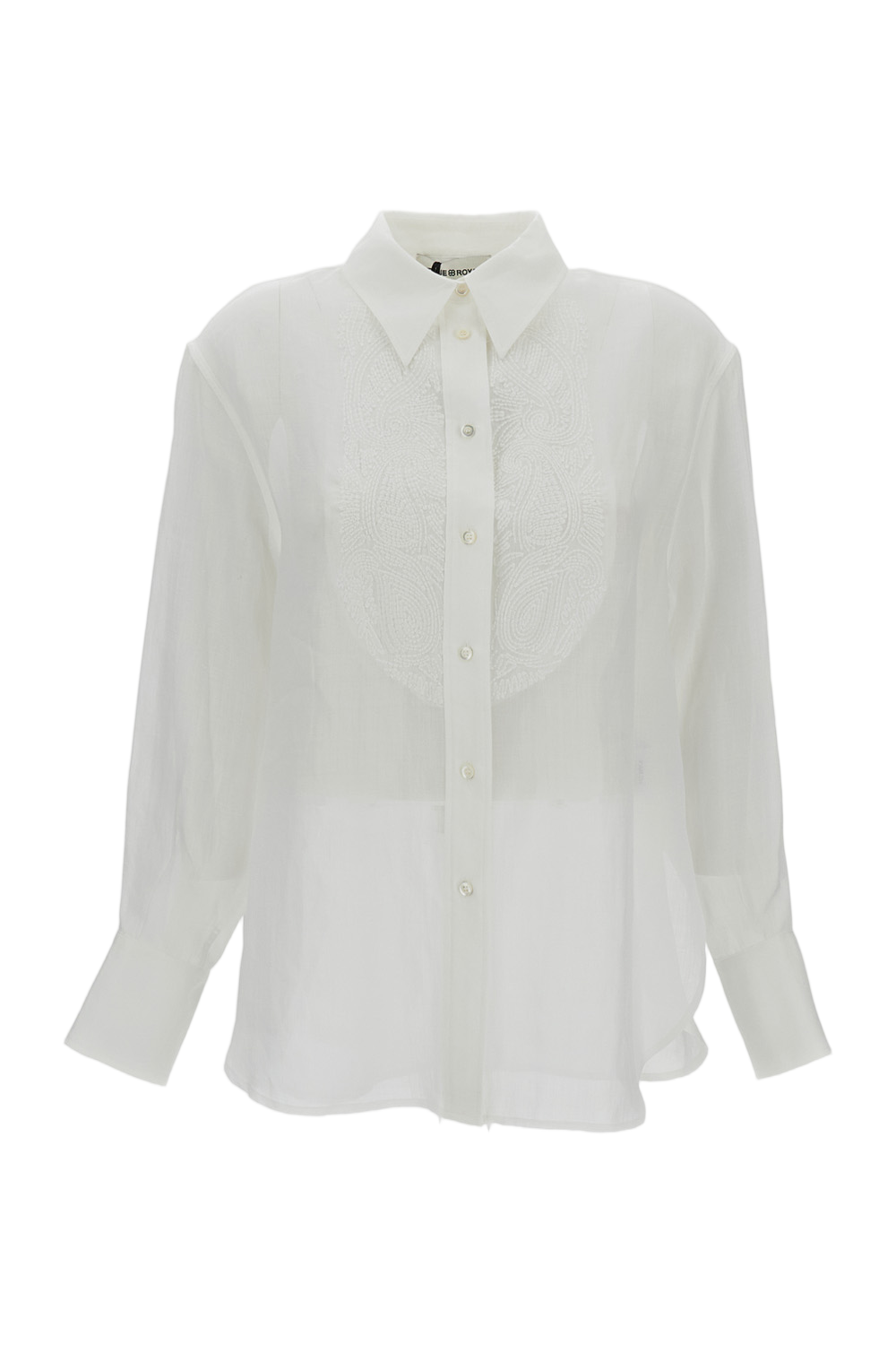 Lightweight Sheer Blouse with Classic Collar