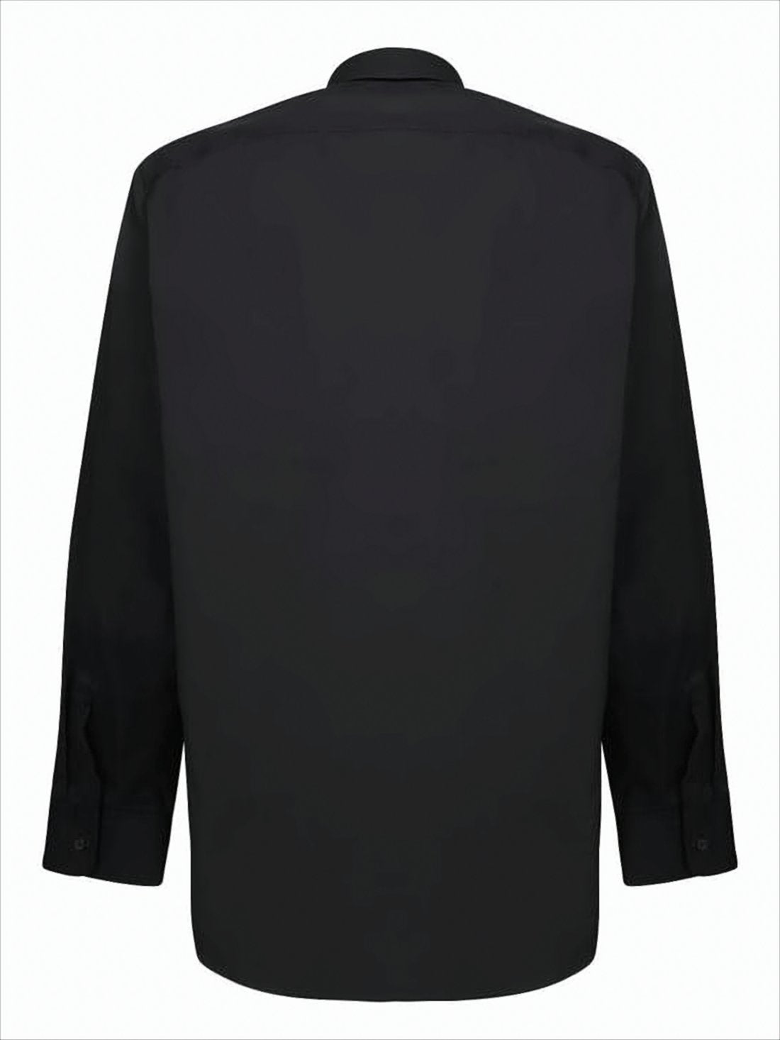Minimalist Black Long-Sleeve Shirt with Button-Down Front