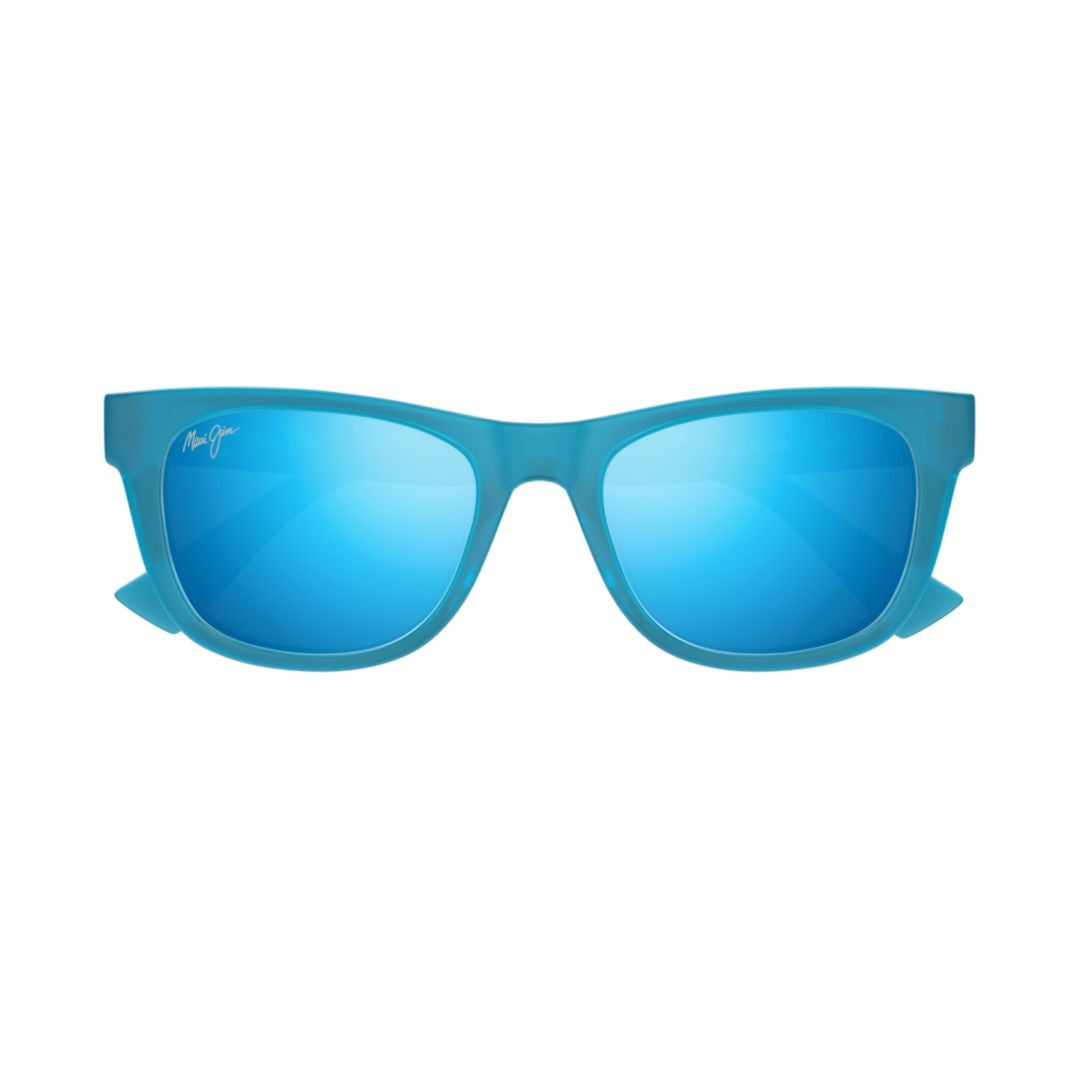 Kaulike Rectangular Turquoise Frame Sunglasses with Mirrored Lenses