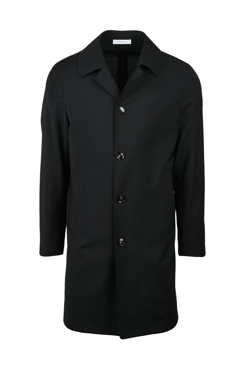 Virgin Wool Overcoat - Black