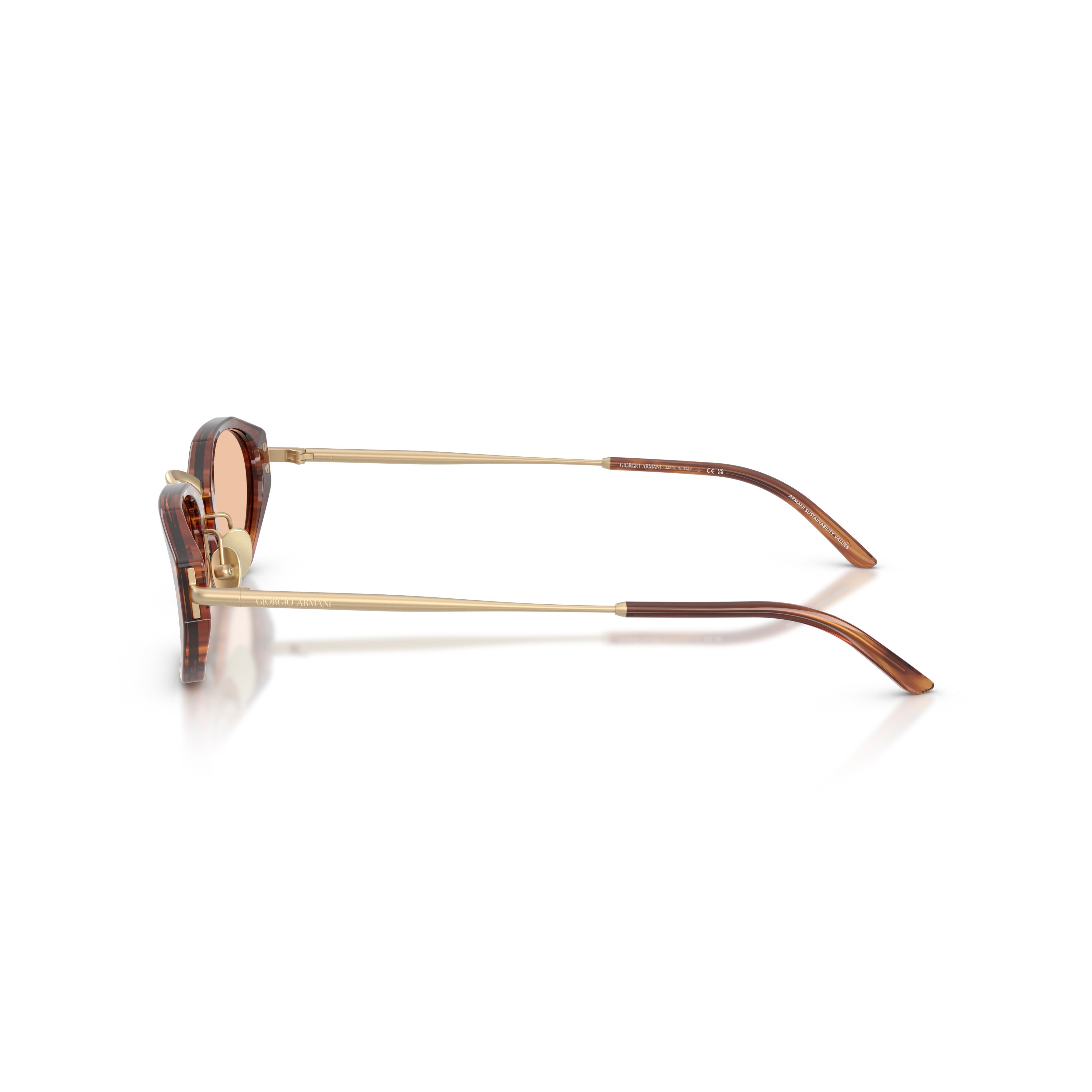 0ar8242 Angular Geometric Sunglasses with Translucent Brown Frame