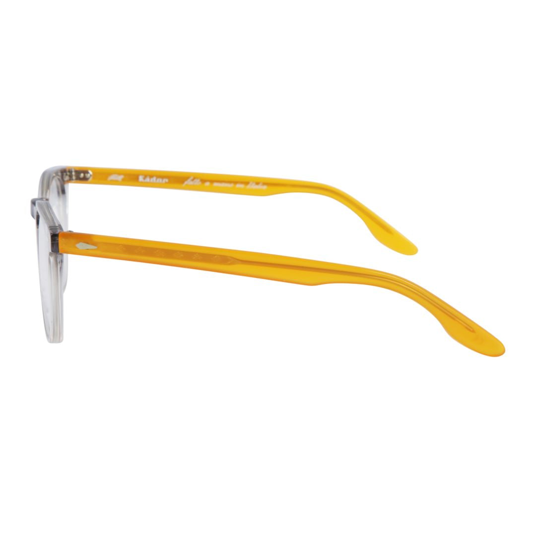 Klark Transparent Front Frame Sunglasses with Amber Temples