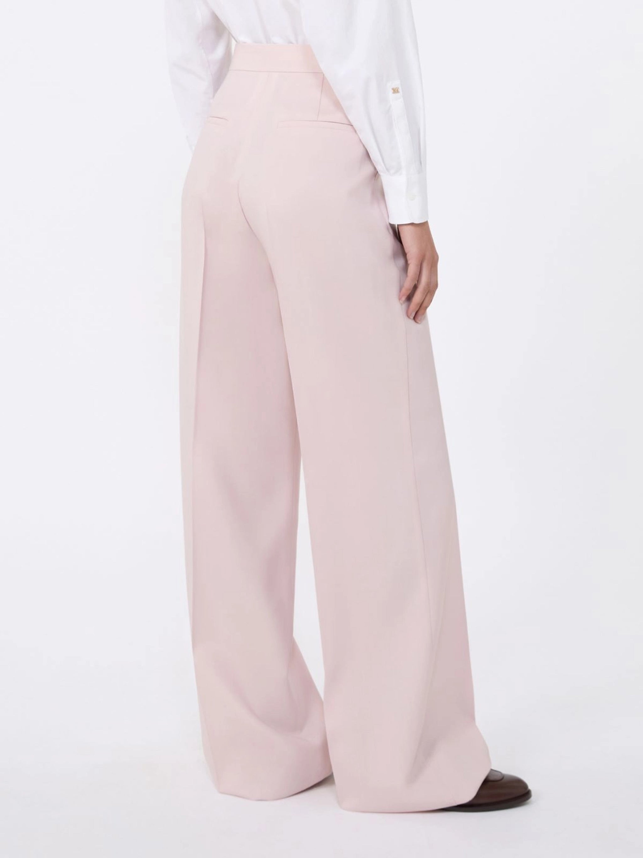 Pink Girone Pleated Wide-Leg Trousers