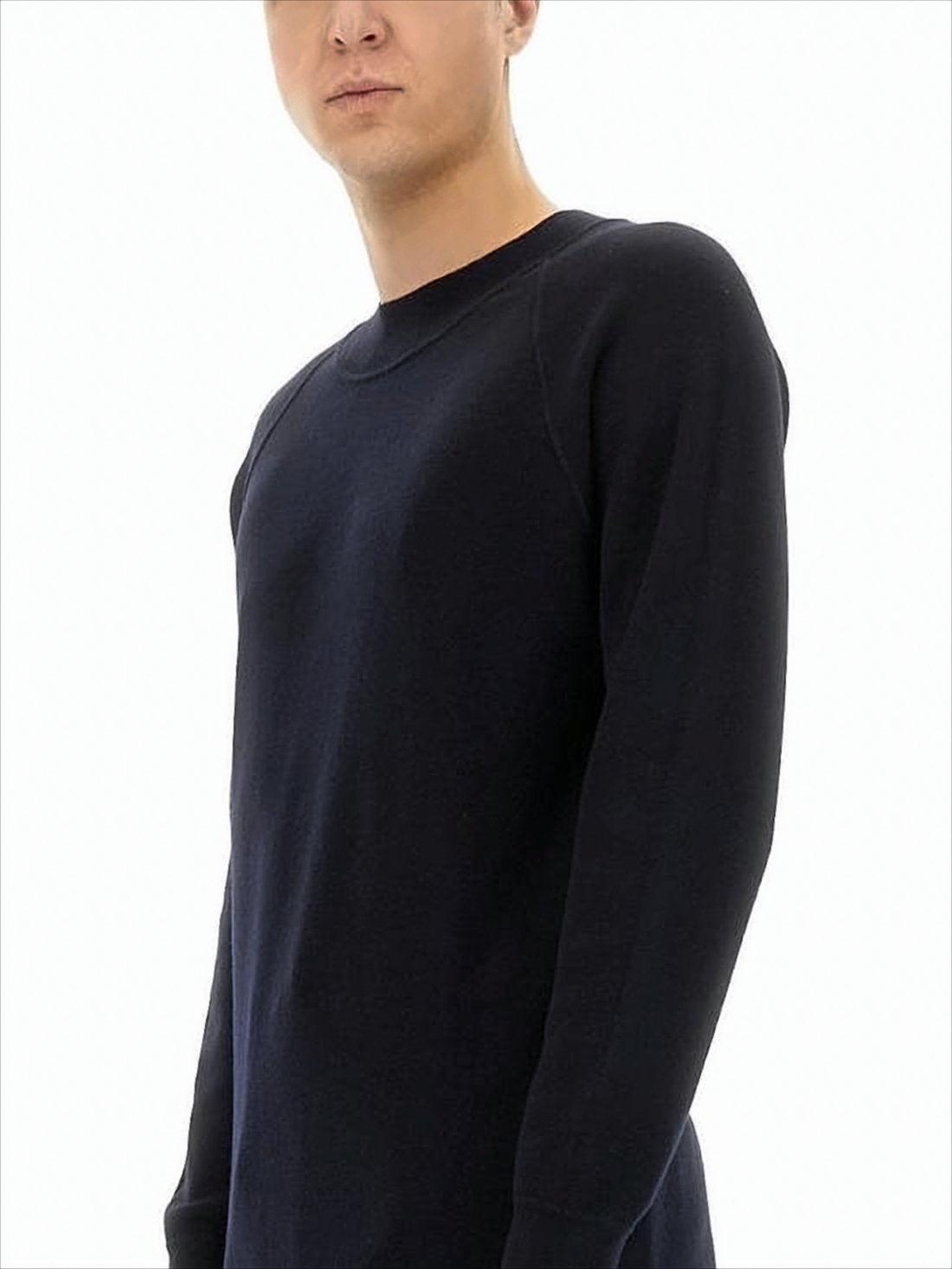 Minimalist Wool Knit Sweater with Crew Neck