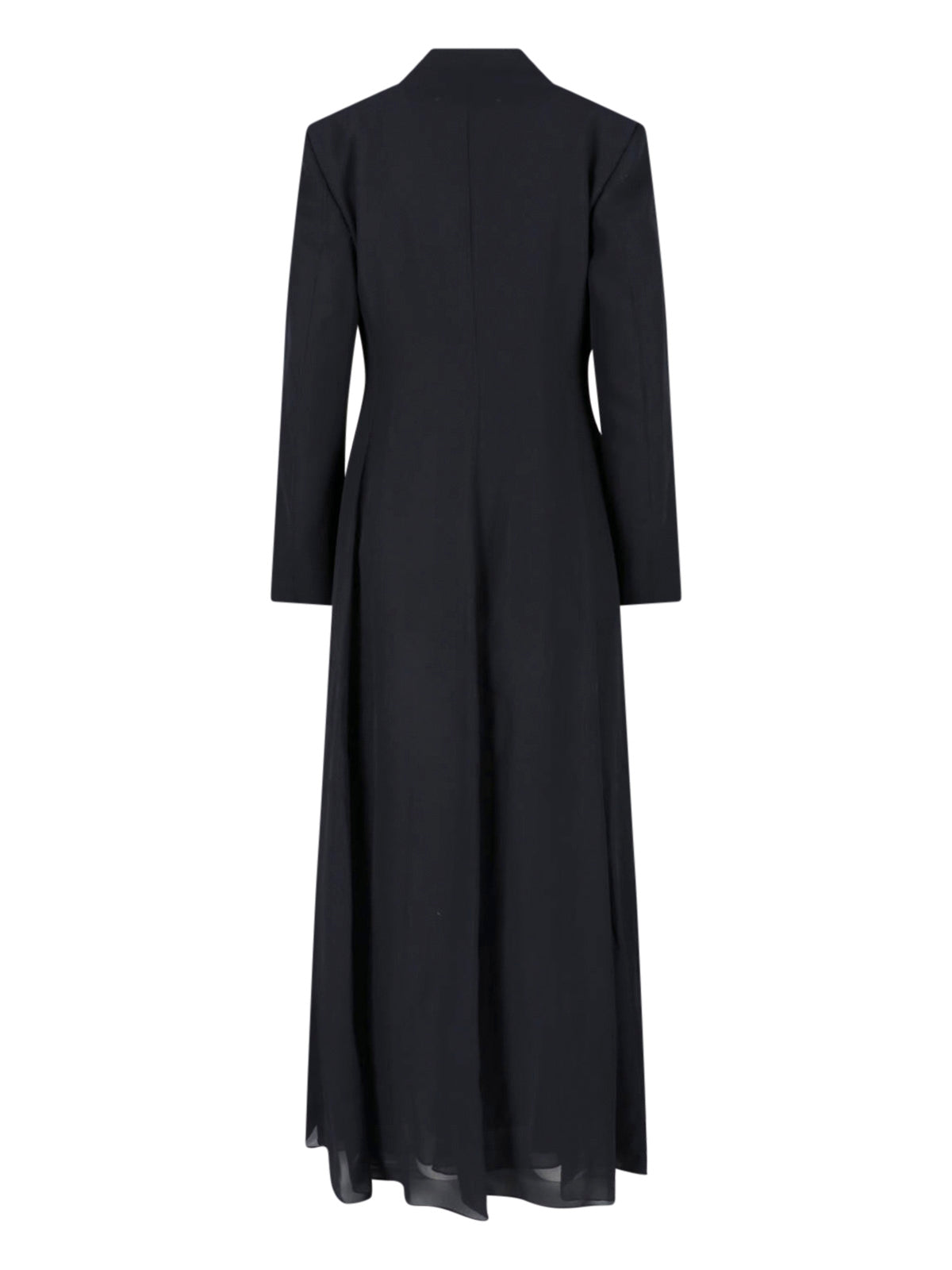 Black Maxi Tailored Double-Breasted Dress