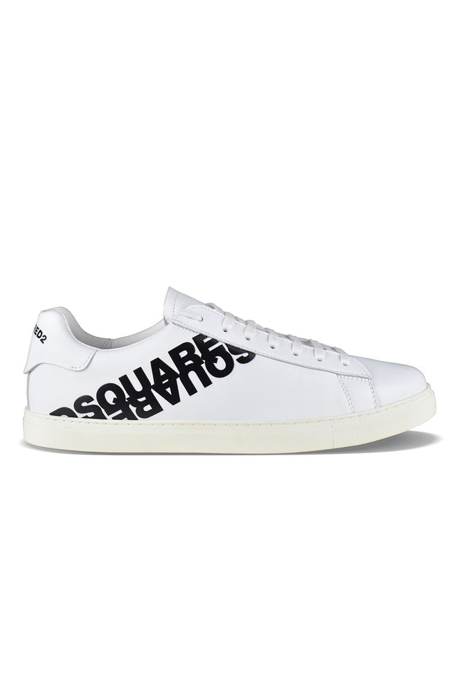 White Leather Low Top Sneakers