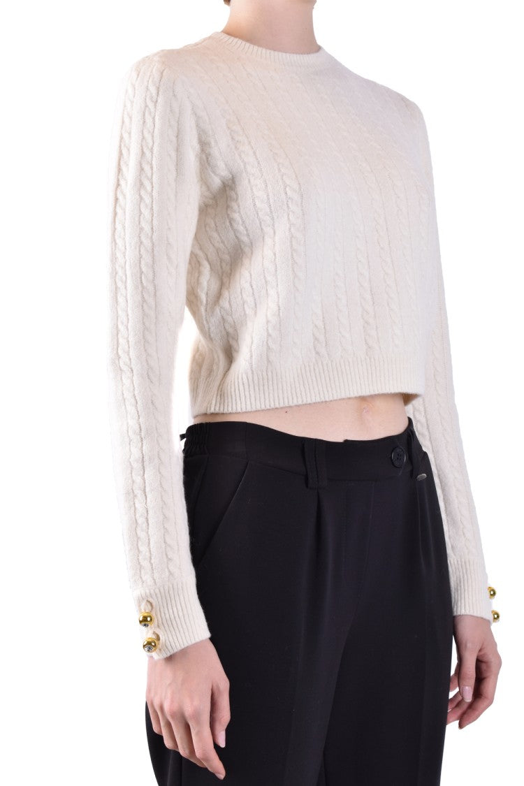 Cropped Cable Knit Sweater
