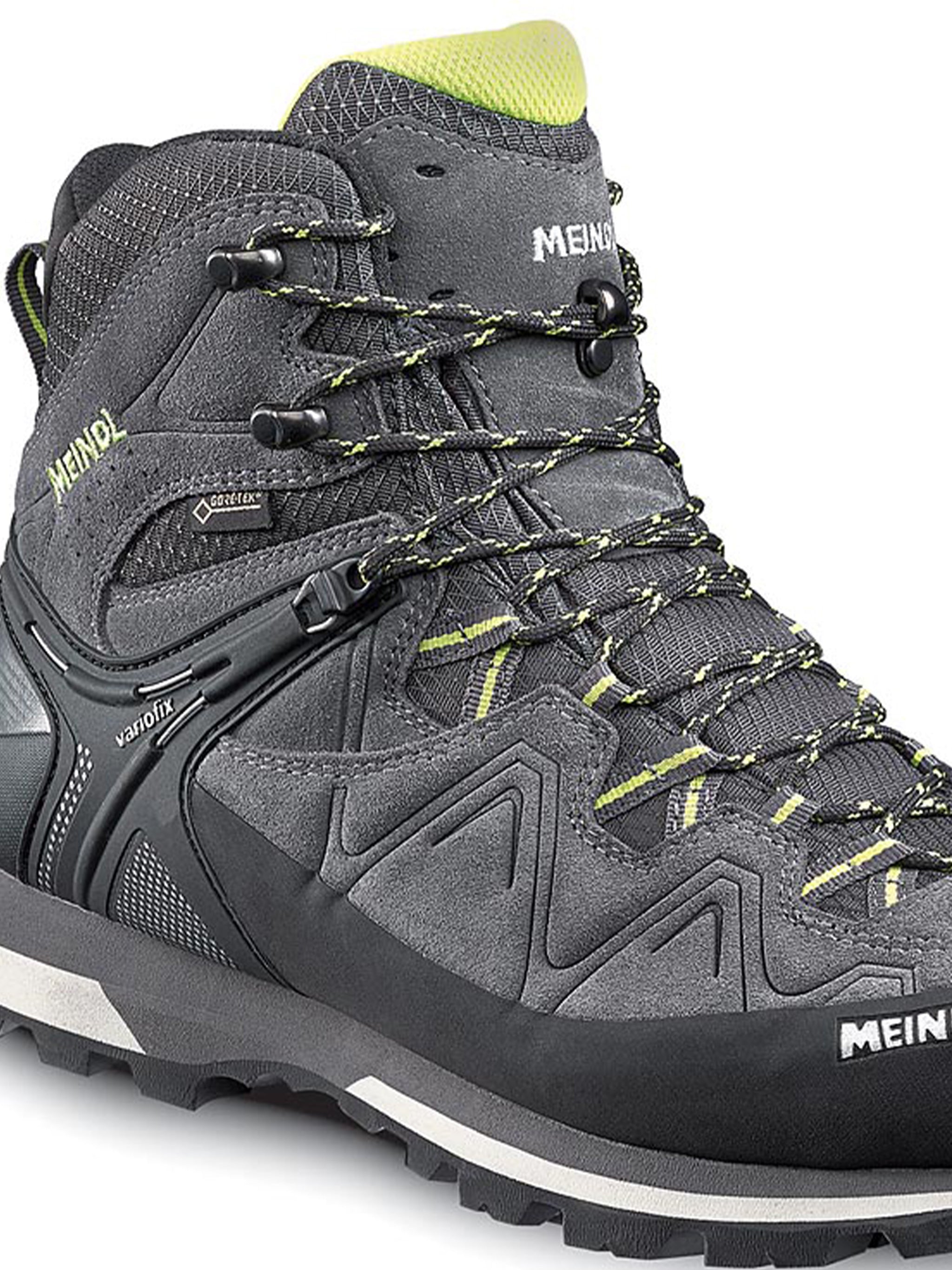 Mid-Height Hiking Boot with Textured Grey Upper