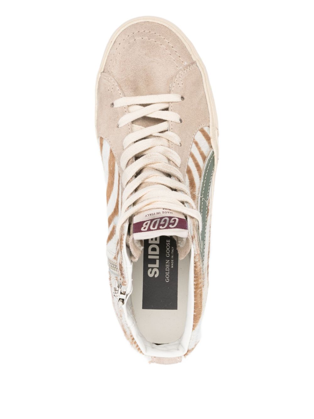 High-Top Sneakers with Zebra Stripe Pattern