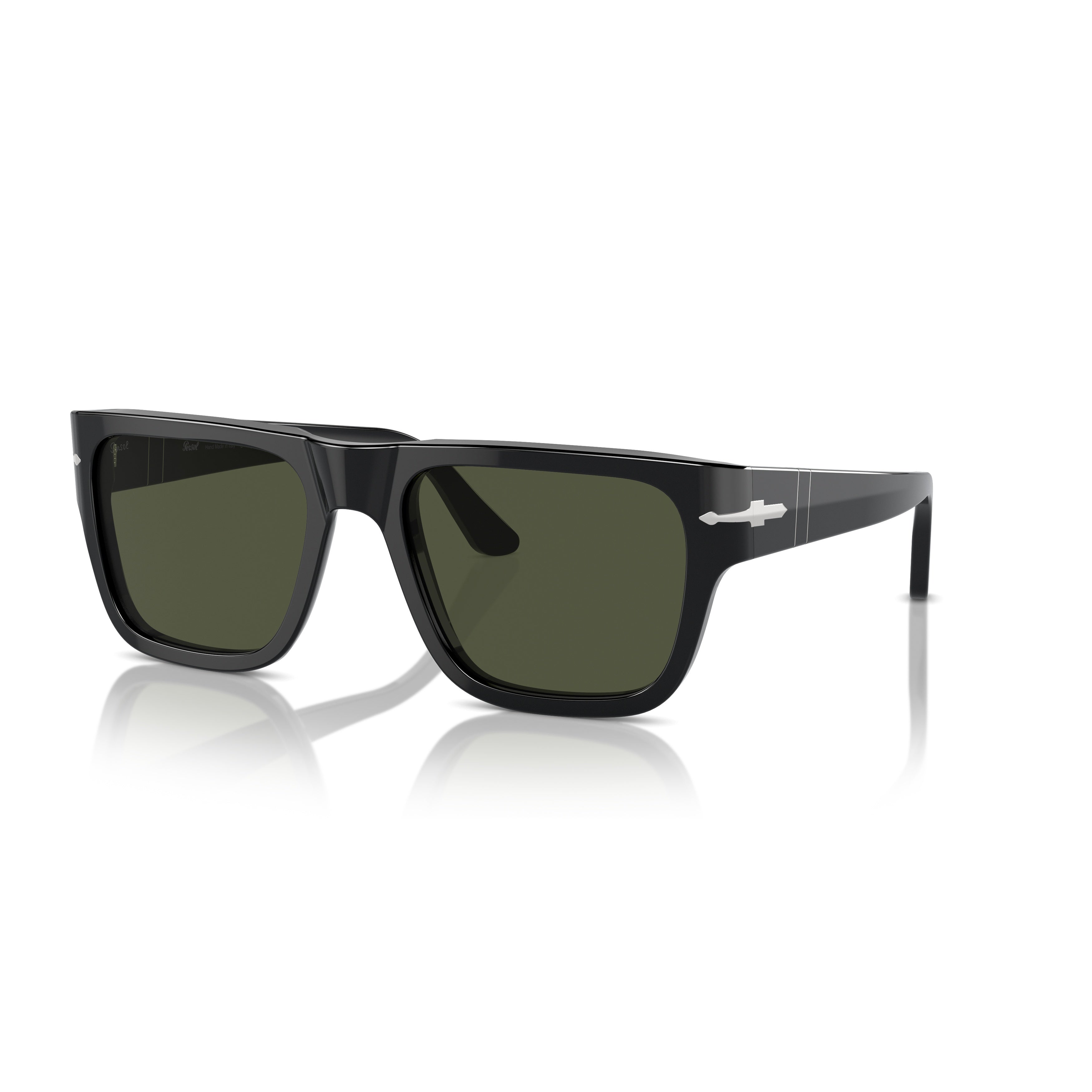 0po3348s Bold Rectangular Acetate Sunglasses with Silver Arrow Detail