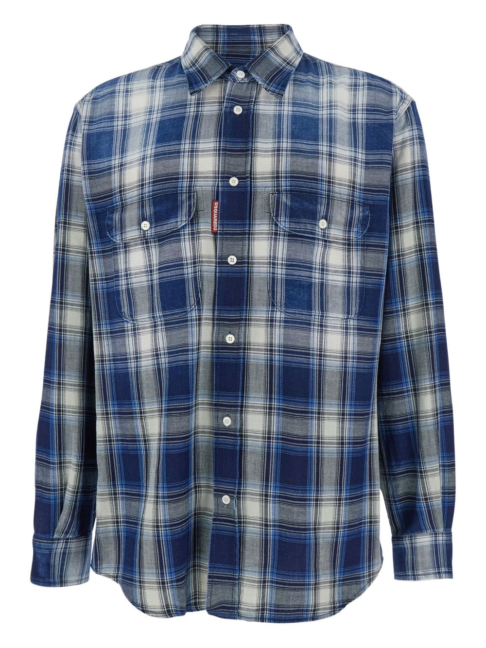 Checked Blue Long-Sleeve Shirt