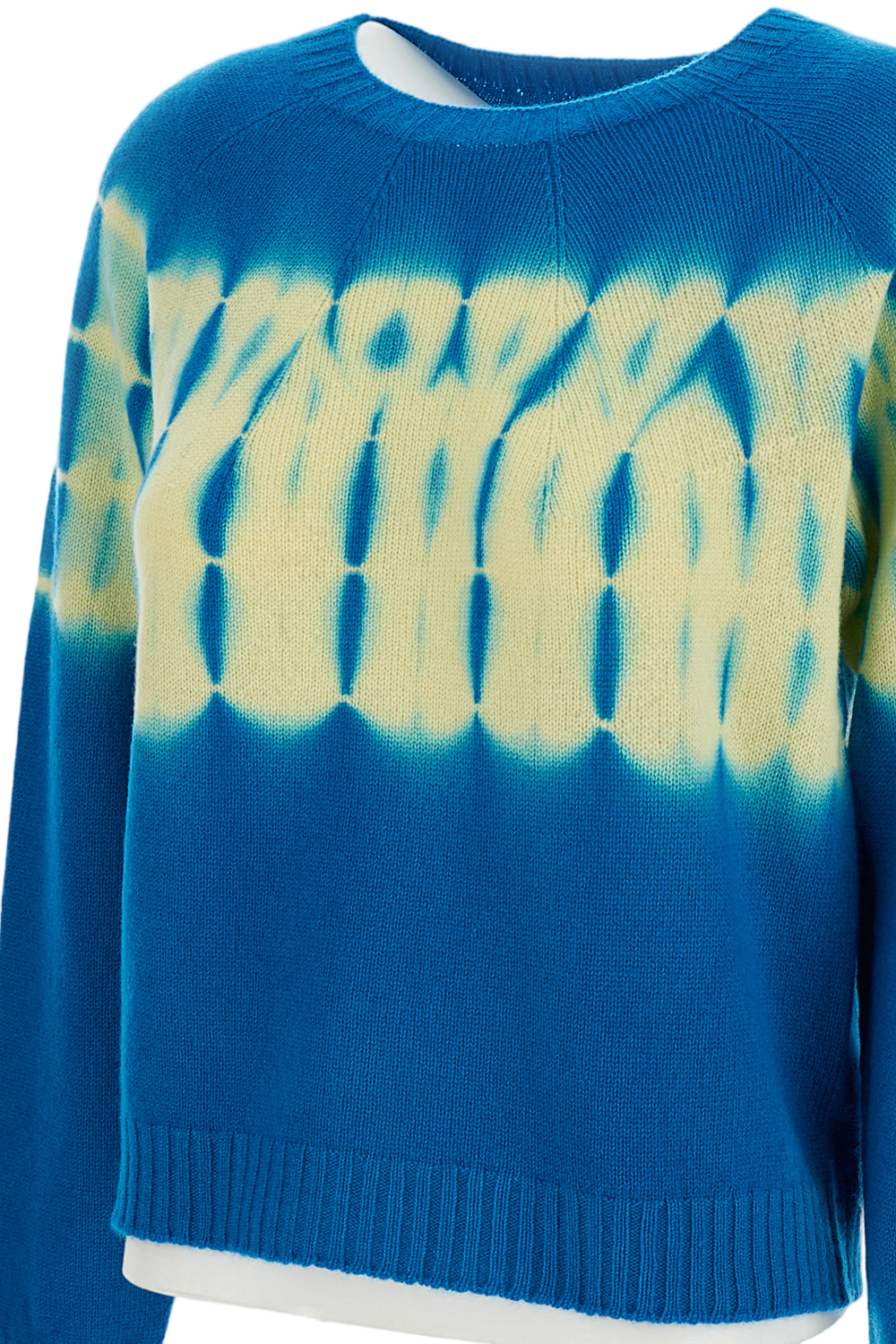 Cropped Cashmere Pullover with Shibori Treatment