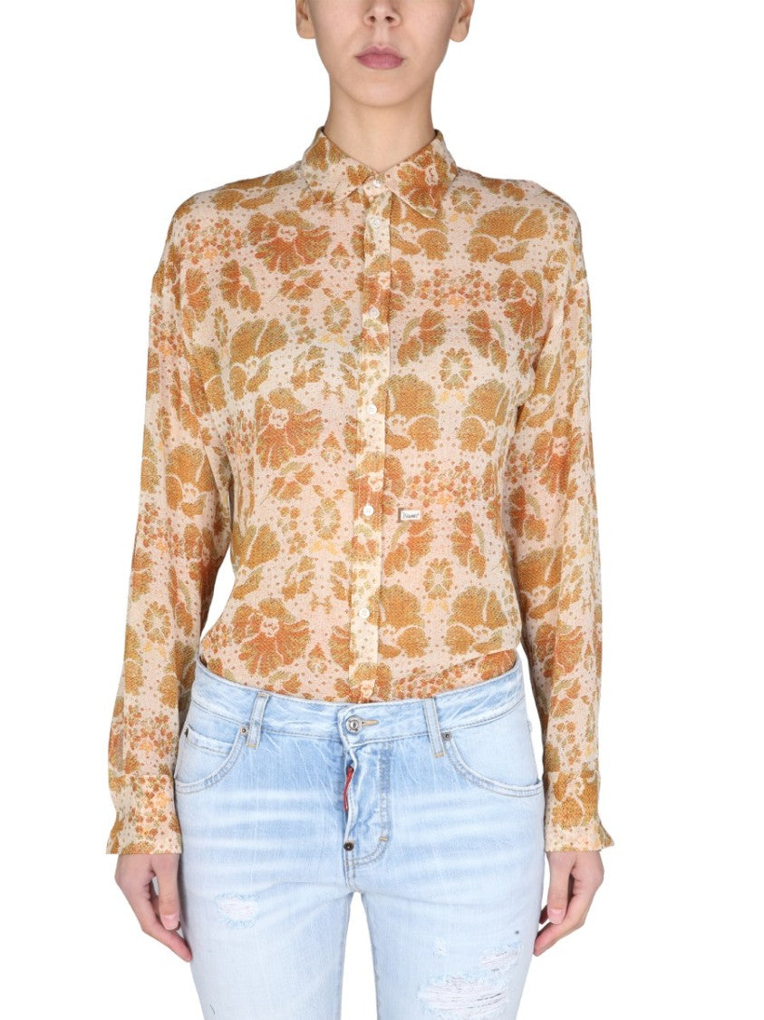 Textured Crepe Shirt With Classic Collar