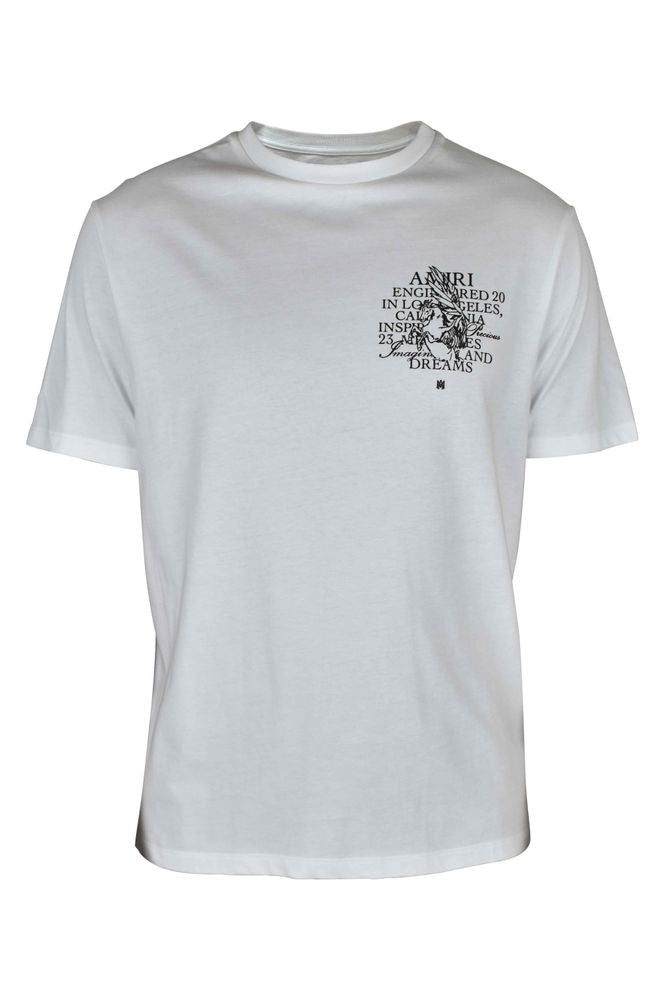 Biały bawełniany T-shirt z ilustracją jednorożca