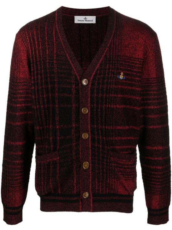 Deep Burgundy Plaid Button-Down Cardigan