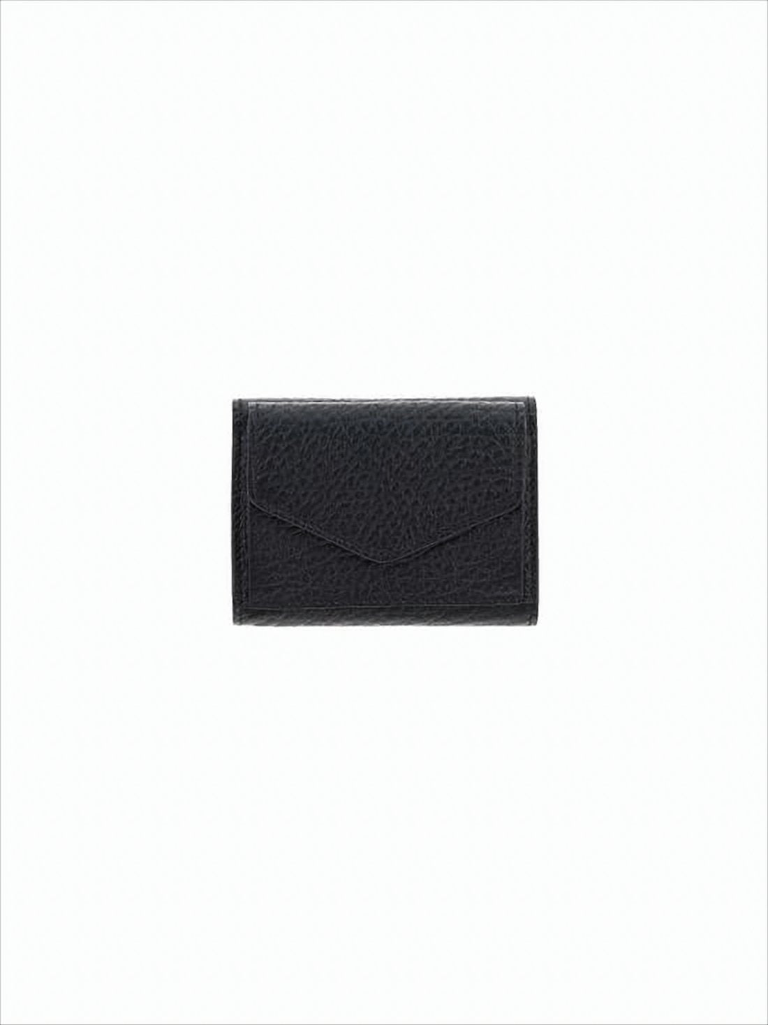 Compact Tri-Fold Wallet with Textured Leather
